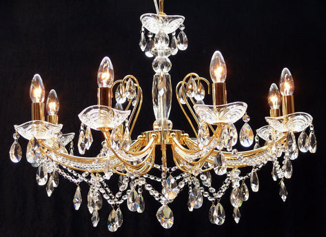 French gold P-1525/8 Concerto 8 Light Multi Arm Light