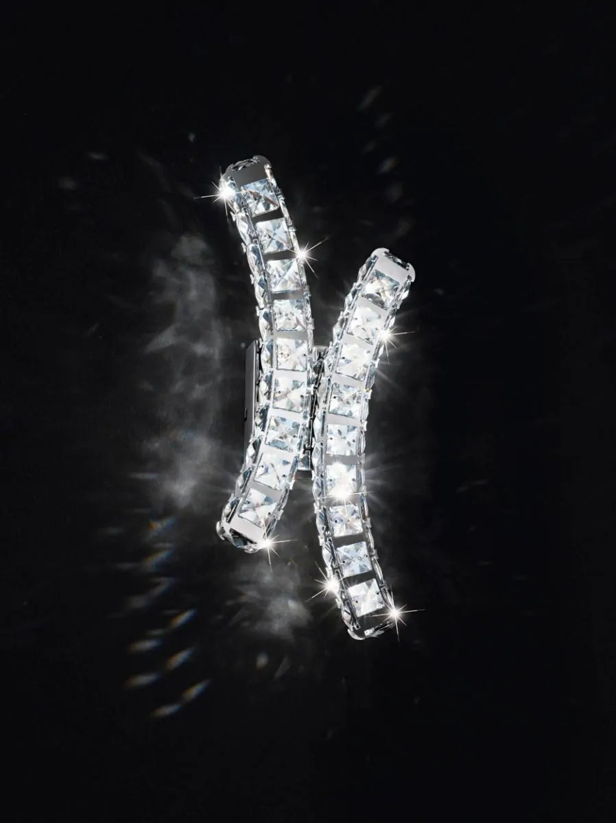 Chrome/Crystal Eglo Wall Light with LED Toneria 39004