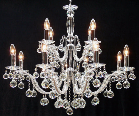 600/8+4 Mozart Polished Chrome 12 Light Multi Arm Light