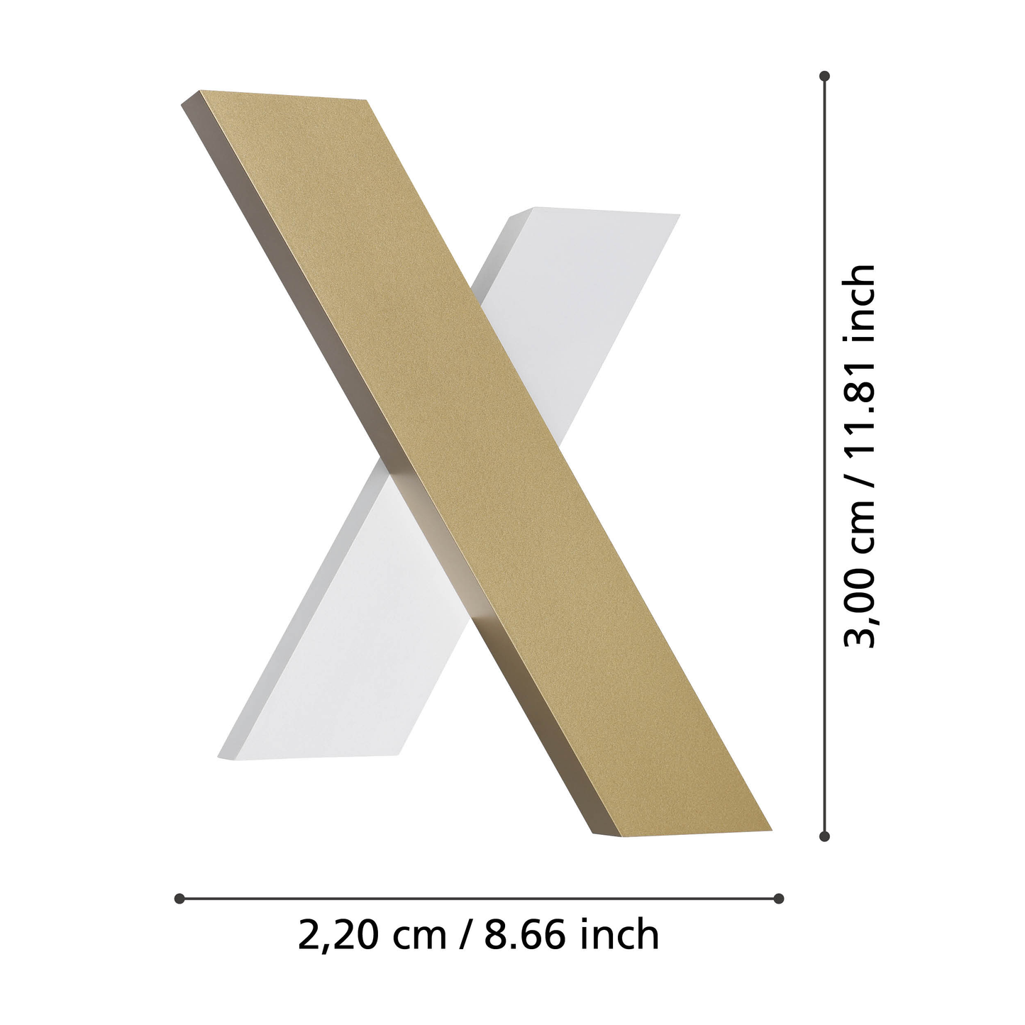 390228 BREZZARA wall lamp in steel, gold, white, and white plastic