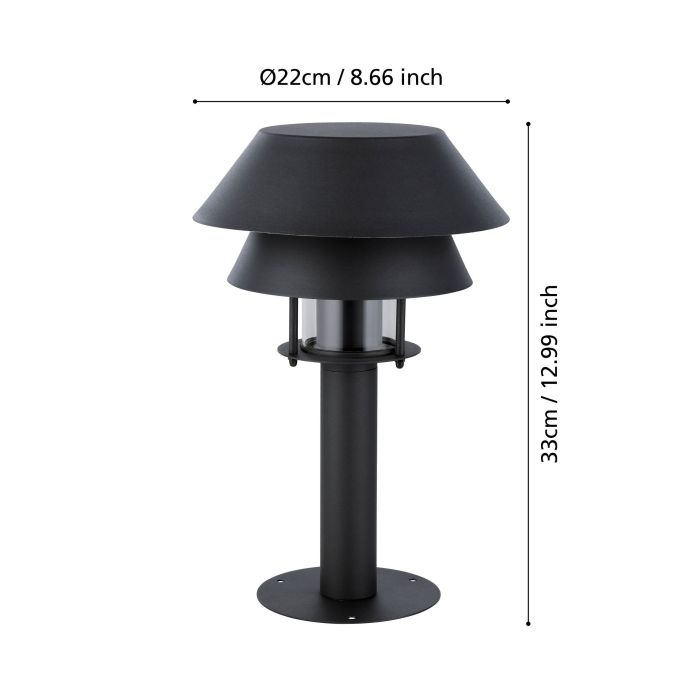 900802 the CHIAPPERA pedestal light in black, white, and clear glass.