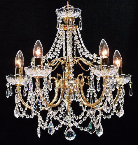 French gold 824/5 Andrea 5 Light Multi Arm Light