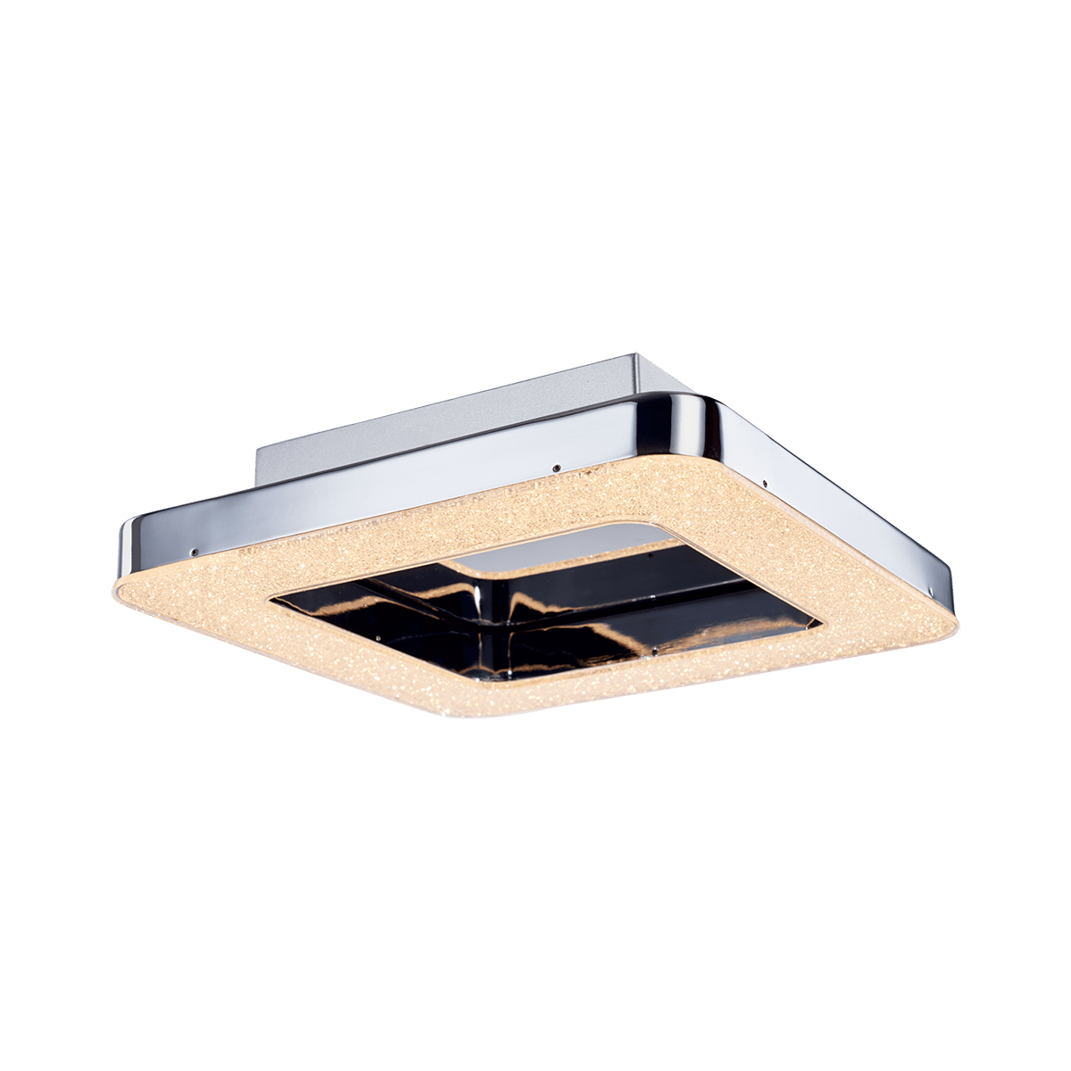 Polished chrome and crystal Cerchio Flush Square Flush Ceiling Fitting MX15030004-1C