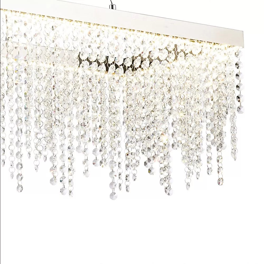 Dimmable Diyas Bano Rectangular Pendant, 40W LED, 4000K Polished Chrome, IL32864