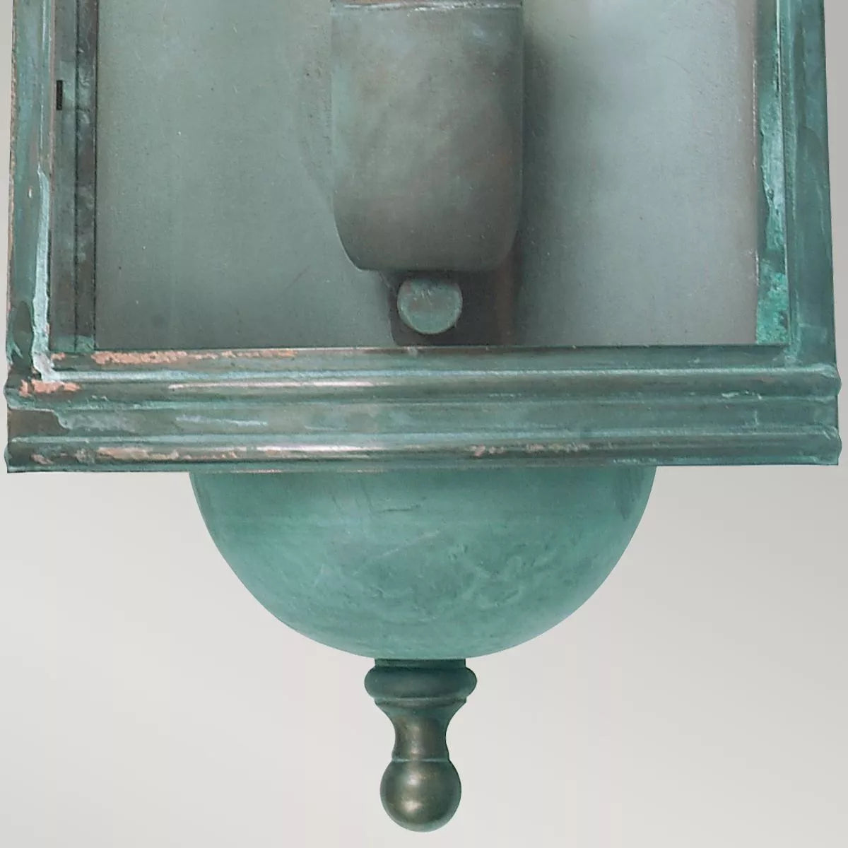 ELS/DOWNING-STREET-V, Outdoor Coastal Wall Lantern Elstead Downing Street Solid Brass Verdigris.