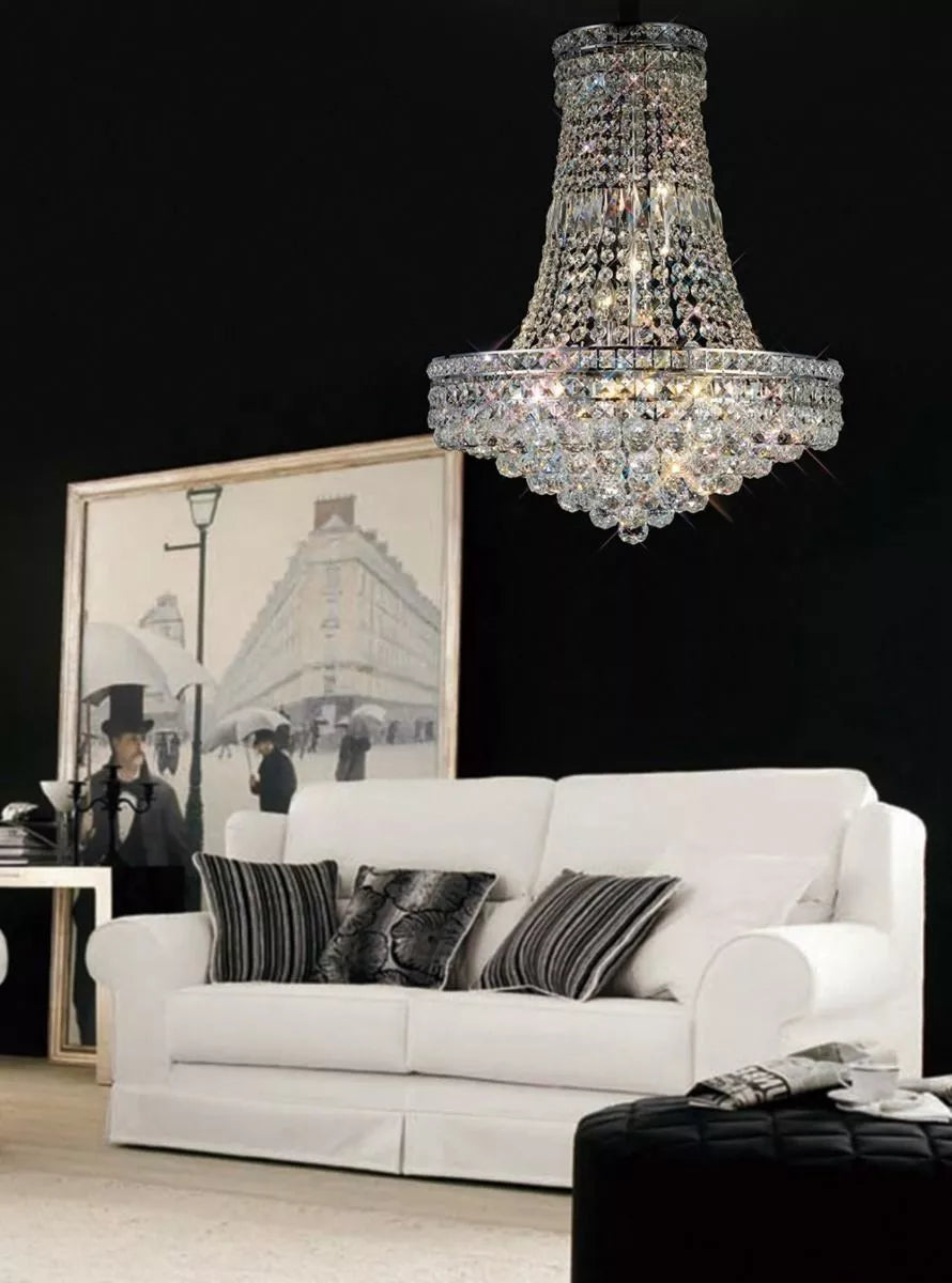 Frances Crystal 14 Light Pendant with Polished Chrome Frame by Diyas IL31420