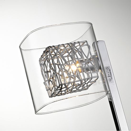 LX-Holland LXHOLL034CH1TABL 1 Clear Glass Shade Bulb Table Lamp in Chrome
