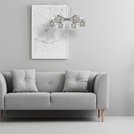 LX-Holland LXHOLL060CH6DECO 6 Clear Glass Shade Bulbs Decorative Ceiling Pendant Light