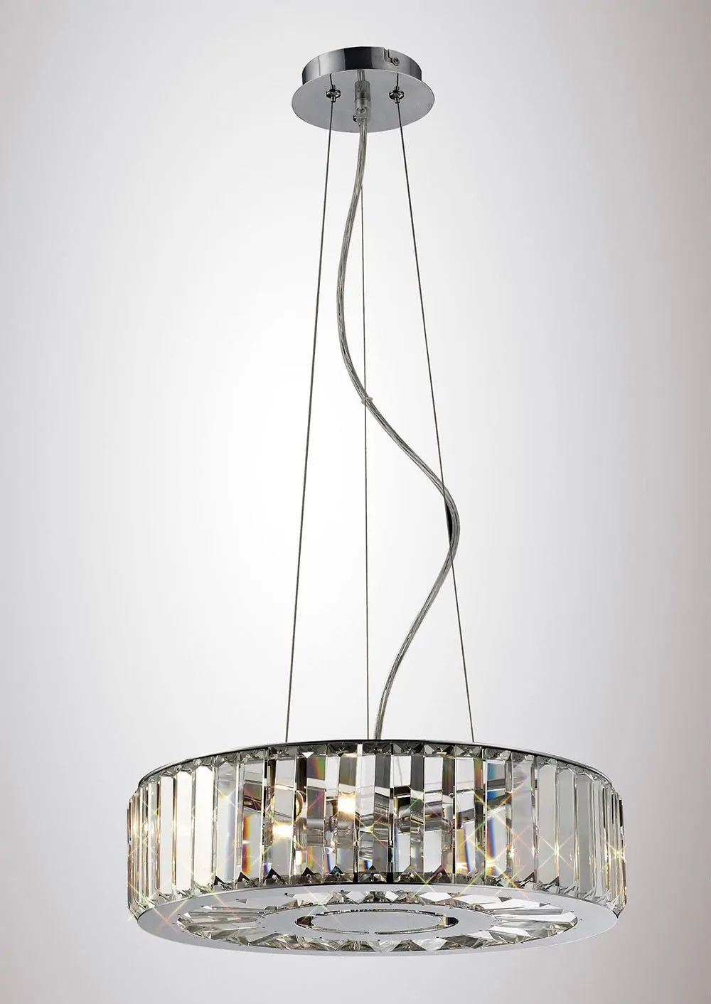 Torre Crystal 5 Light Pendant with Polished Chrome Frame by Diyas IL30072