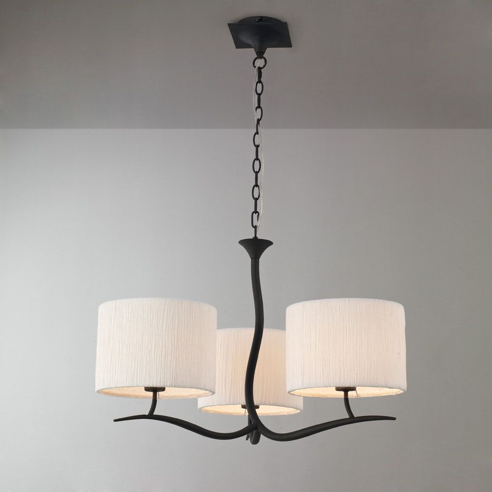M1151 Mantra Eve Pendant Fitting 3 Light E27 Anthracite White Round Shades