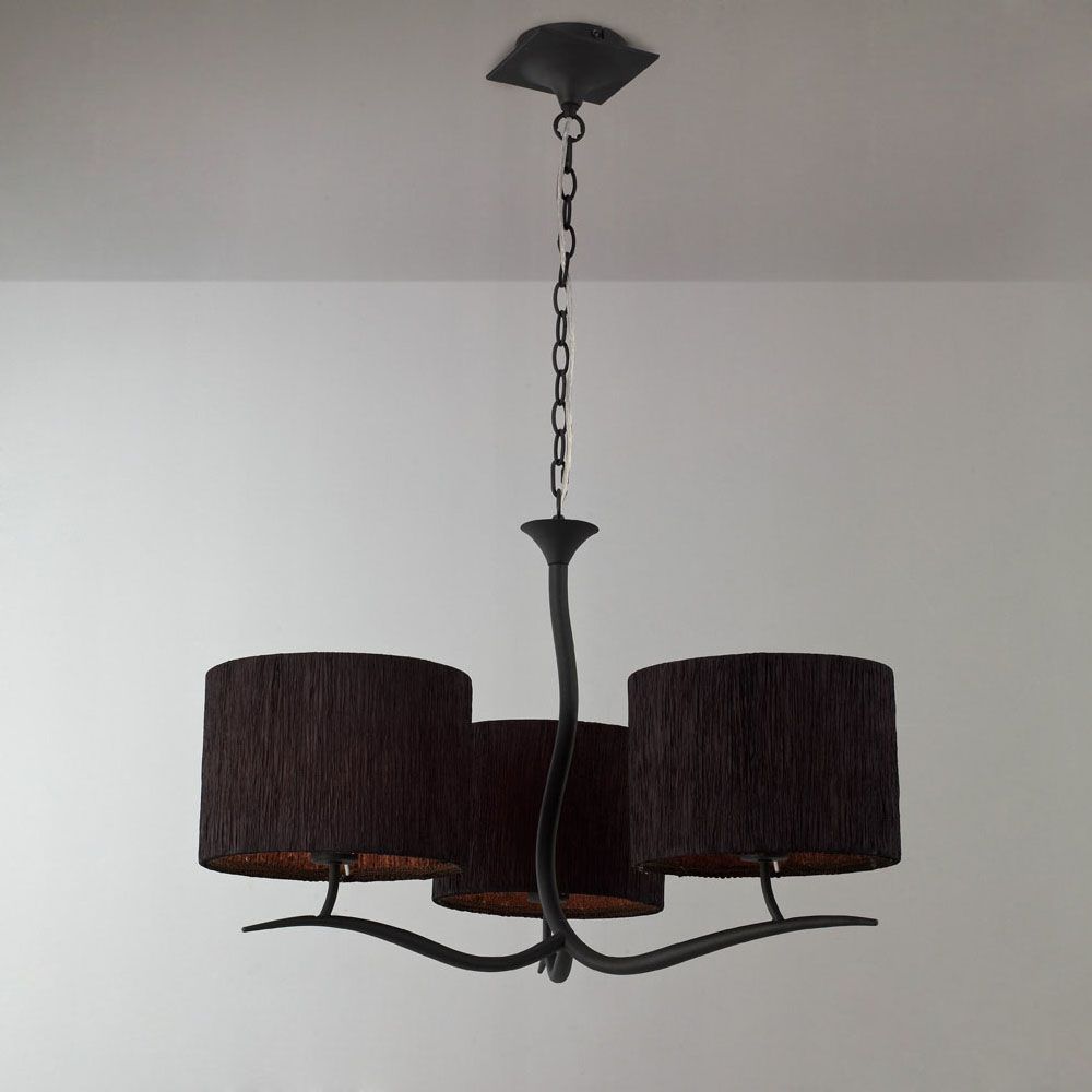 M1151 Mantra BS Eve Pendant Fiting 3 Light E27 Anthracite Black Round Shades