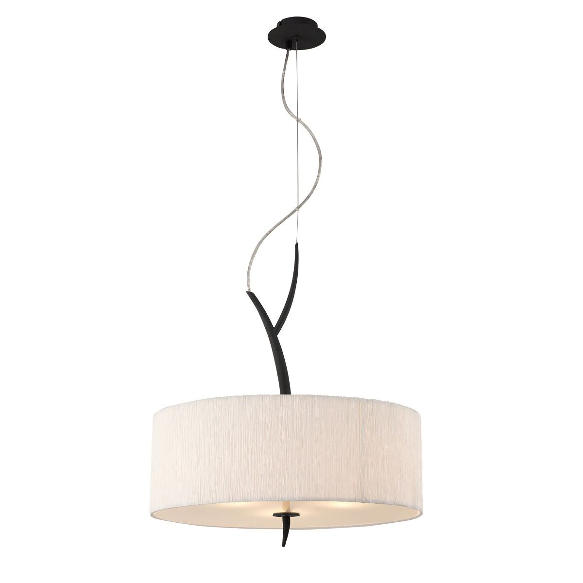 M1153 Mantra Eve Pendant Fitting 3 Light E27 Anthracite White Round Shade
