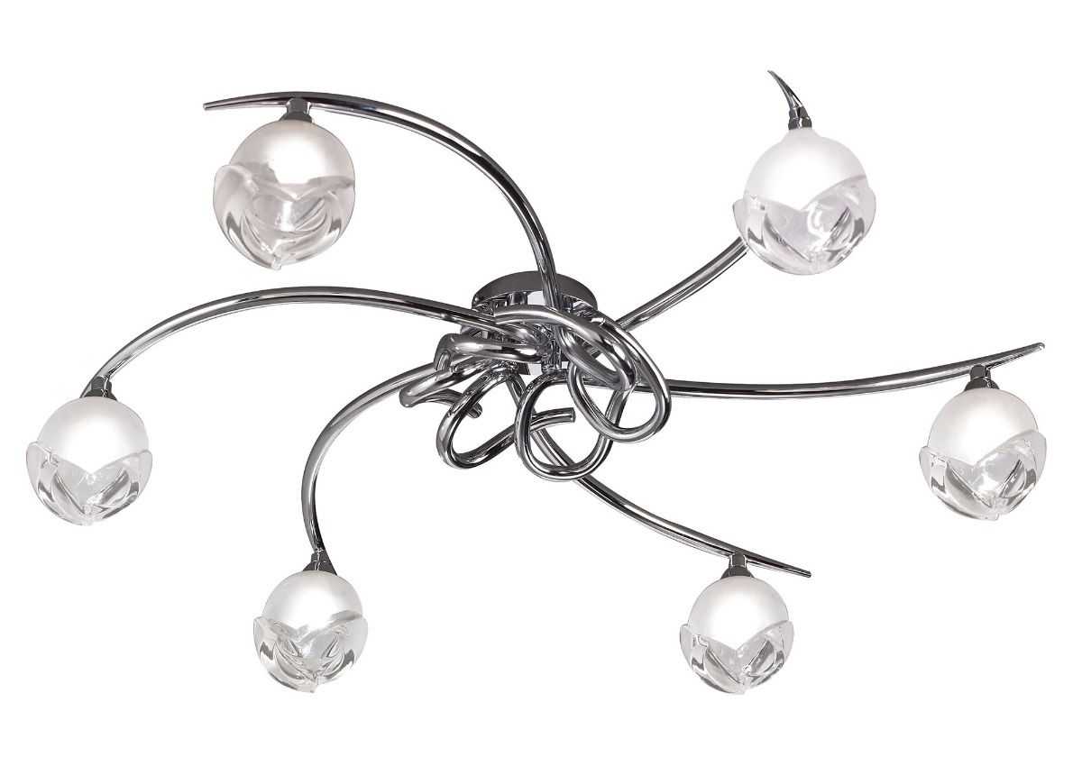 M0806 Mantra Fragma 6 Light Semi-Flush Ceiling Fitting G9 Polished Chrome
