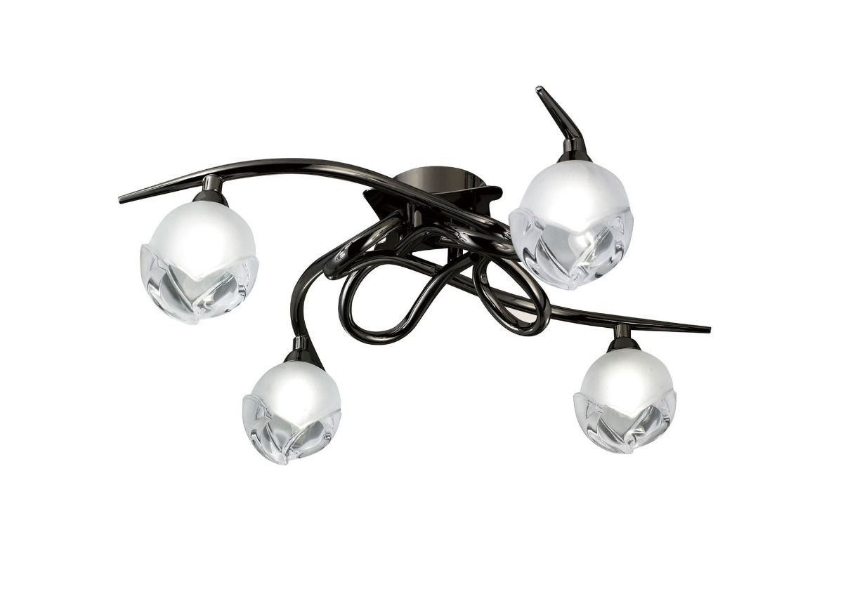 M0807BC Mantra Fragma 4 Light Semi-Flush Ceiling Fitting G9 Black Chrome