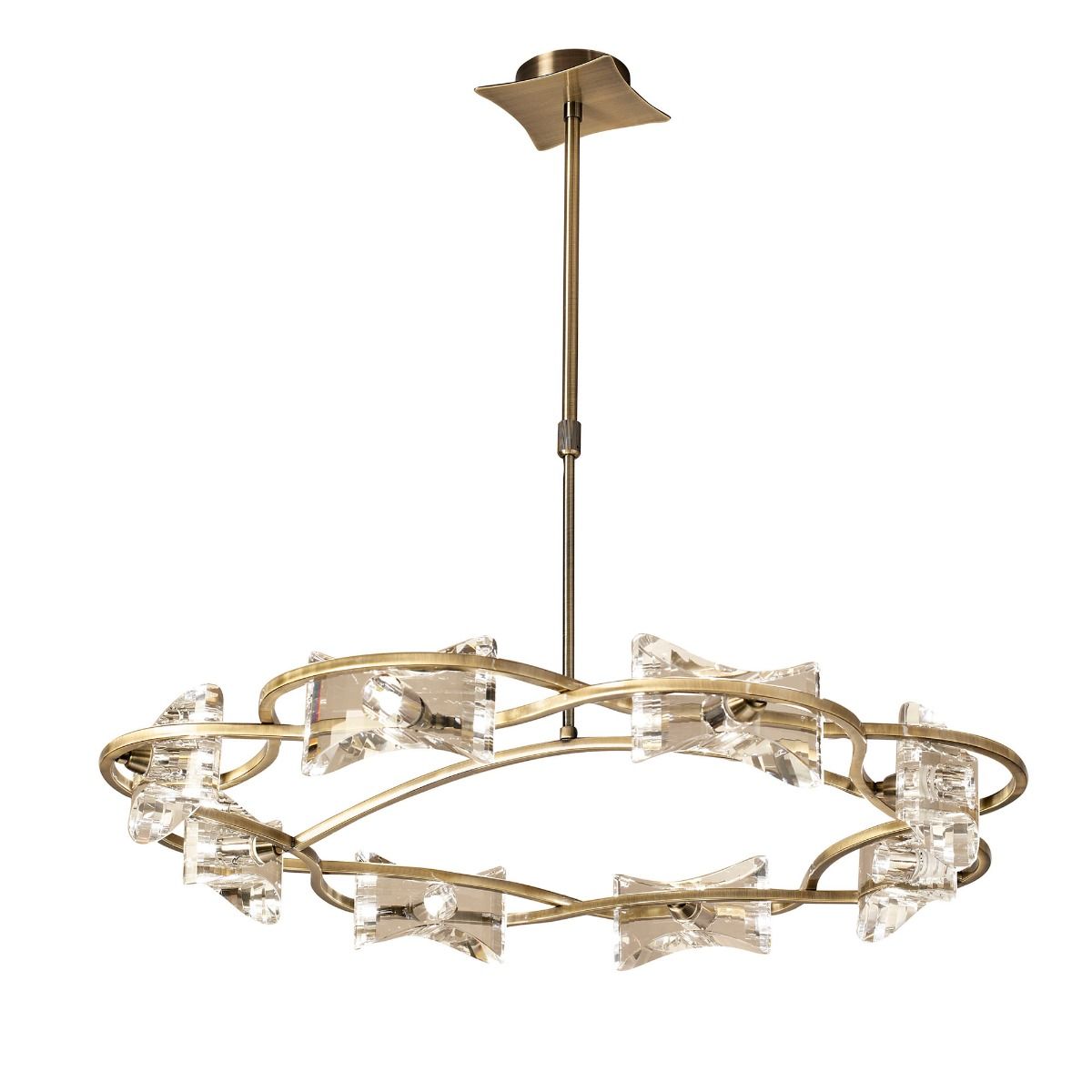 M0888AB Mantra Kromo Telescopic 8 Light Ceiling Fitting Antique Brass