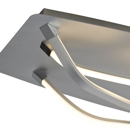 M5572 Mantra Papau 1Lt LED Silver Flush Ceiling Light