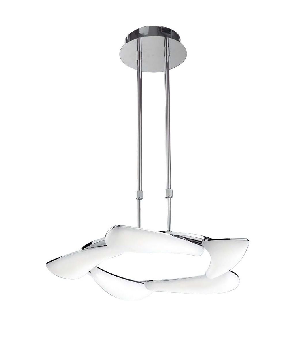 M3801 Mantra Mistral Telescopic Pendant Fitting LED Polished Chrome Frosted Acrylic