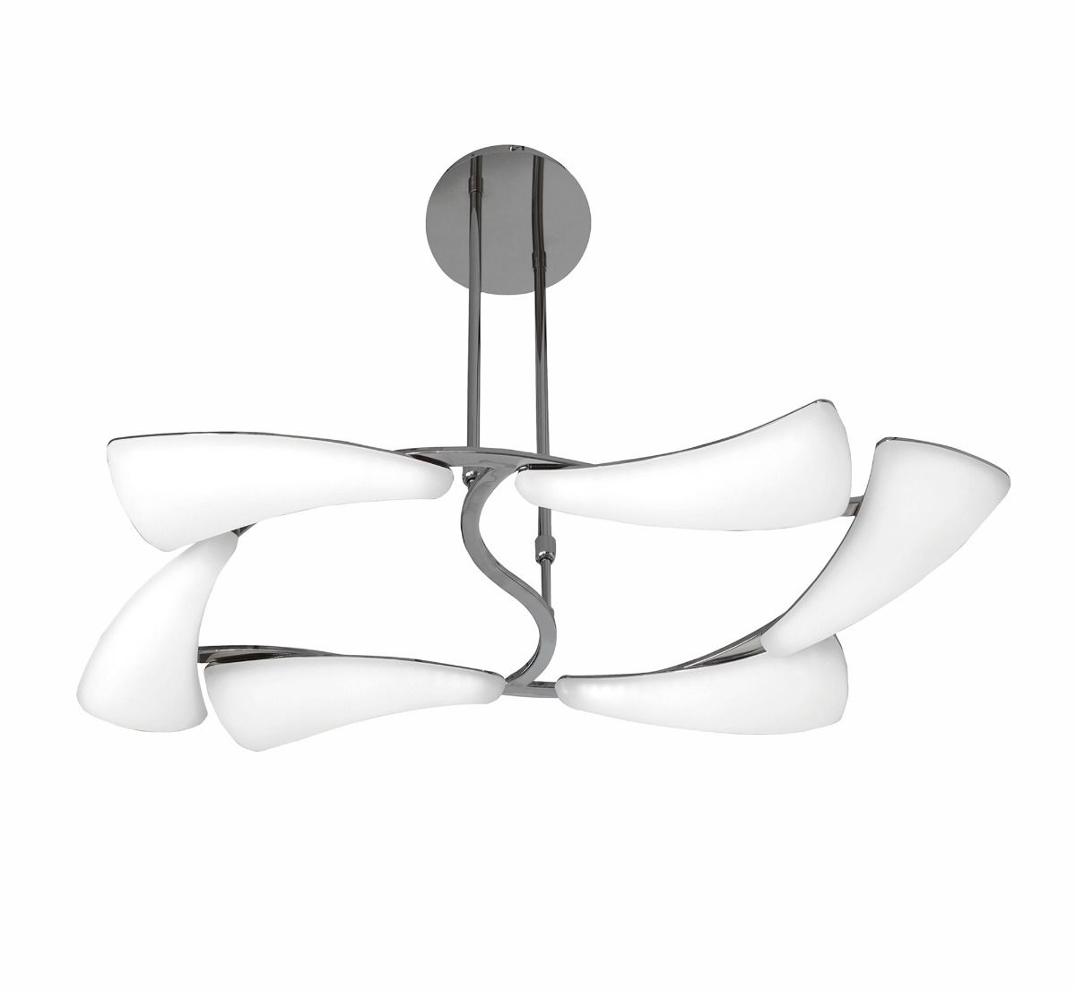 M3802 Mantra Mistral Telescopic Pendant Fitting LED Rectangular Polished Chrome Frosted Acrylic