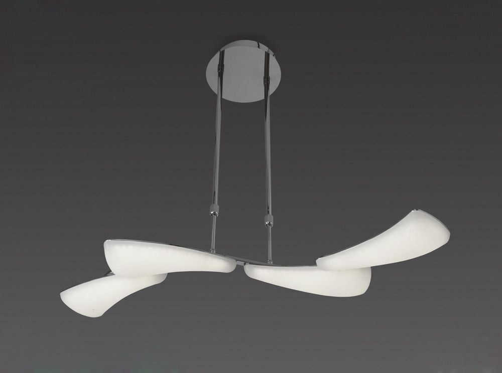 M3804 Mantra Mistral Telescopic Pendant Fitting LED Polished Chrome Frosted Acrylic