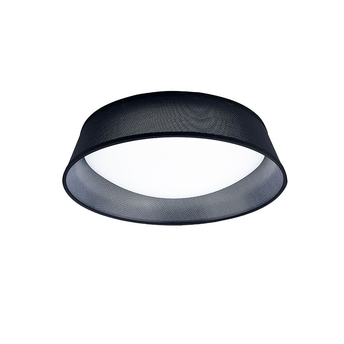 M4965E Mantra Nordica 3 Light Flush Ceiling Fitting 45CM White Acrylic Black Shade