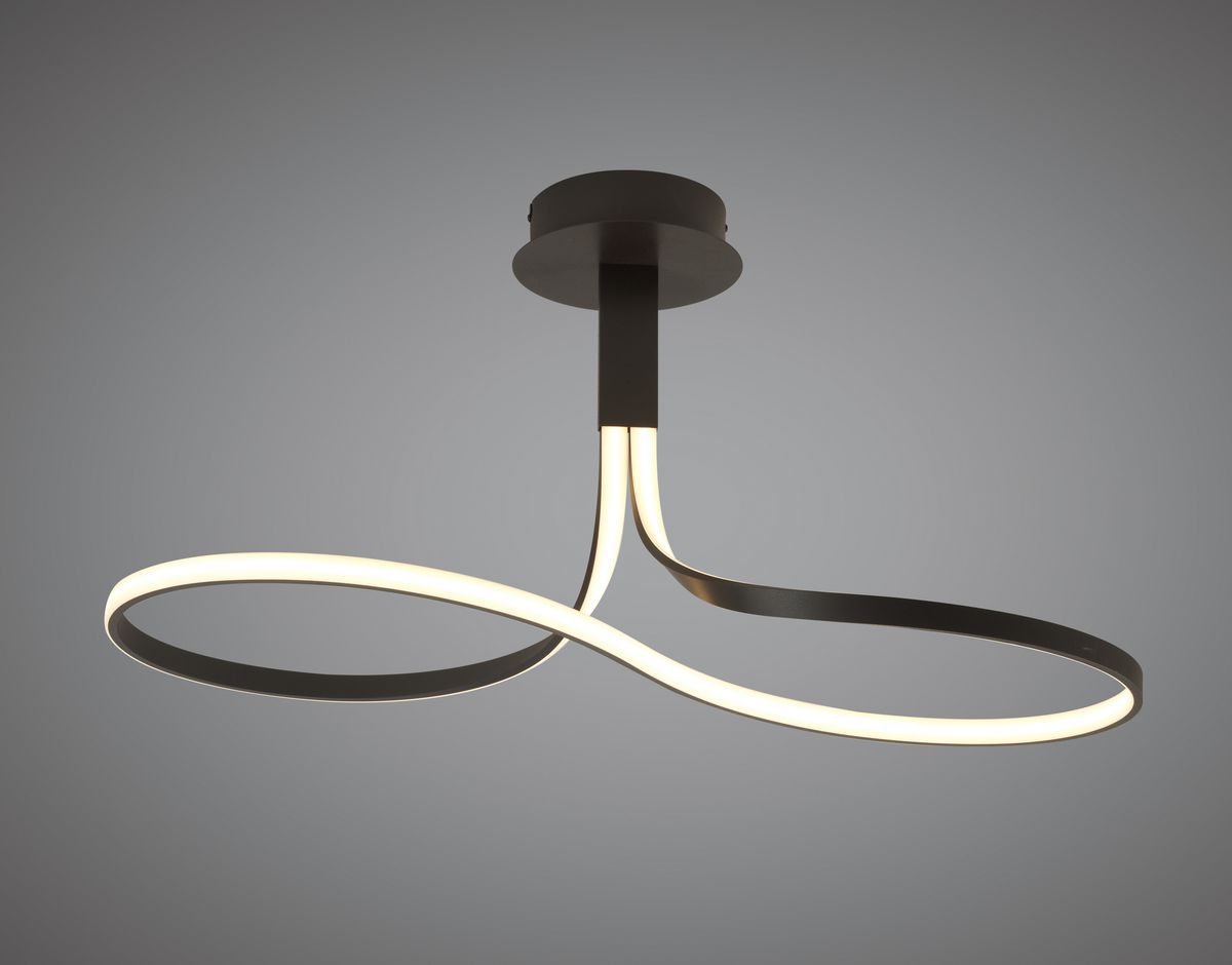 M5826 Mantra Nur BR Semi Flush Ceiling 40W LED 2800K 3200lm Dimmable Frosted Acrylic Brown Oxide