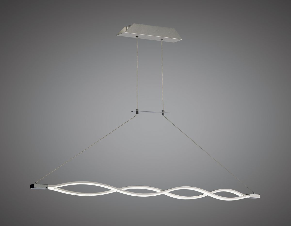 M5815 Mantra Sahara XL Pendant 42W LED 3000K, 3400lm, Dimmable Silver Frosted Acrylic Polished Chrome