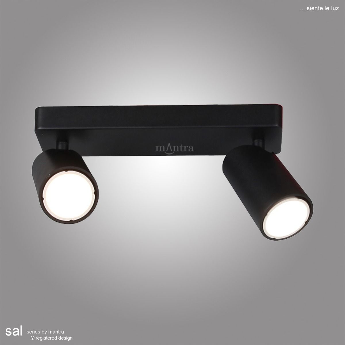 M6712 Mantra Sal Linear Twin 2 Light Spotlight GU10 Matt Black