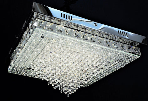 Square Cool White Flush Light in Polished Chrome, 003/50/200