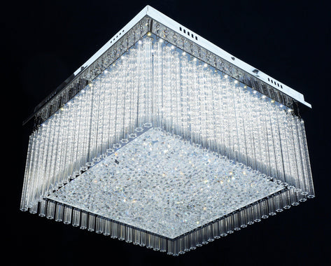 Polished Chrome 007/45/150 Square 45cm Flush Light