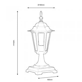 Oaks Lighting  171 PED BK iHaxby Pedestal Lantern