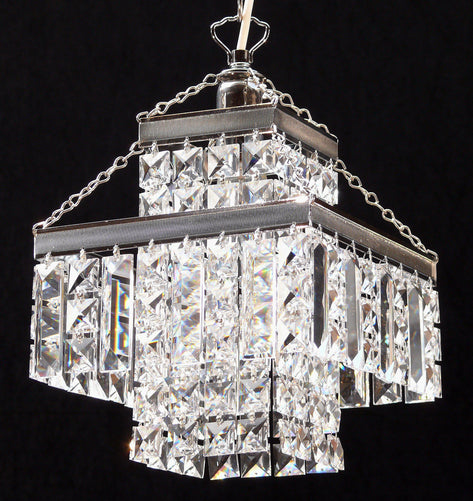 182/8"/1 Tempo 20cm Polished Chrome Crystal Suspended Light