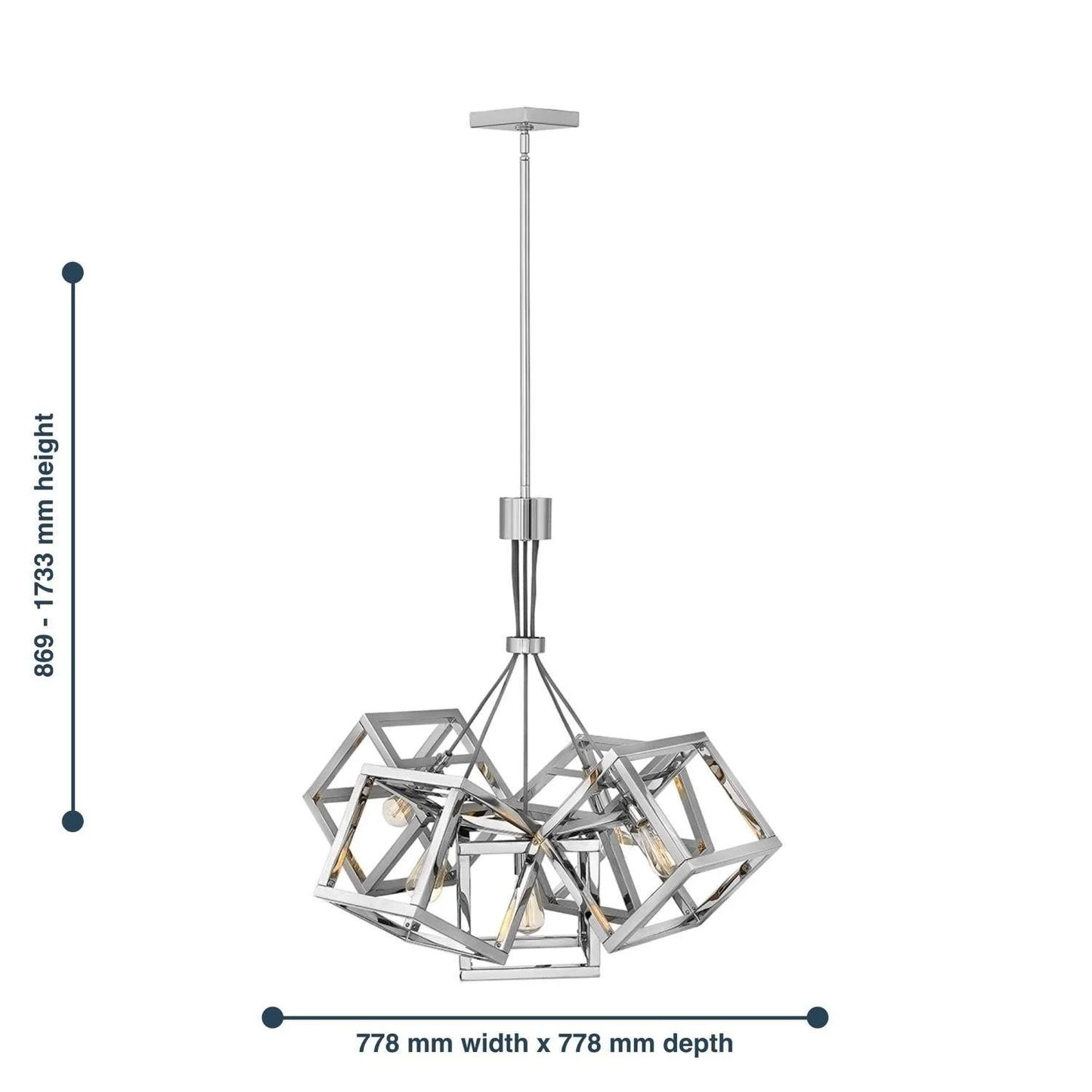 Quintessentiale Ensemble 5 Light Pendant in Polished Nickel QN-ENSEMBLE5P-PN