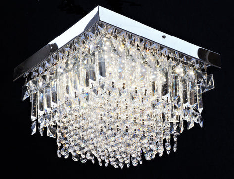 201/30 Square 20 cm Polished Chrome Flush Light