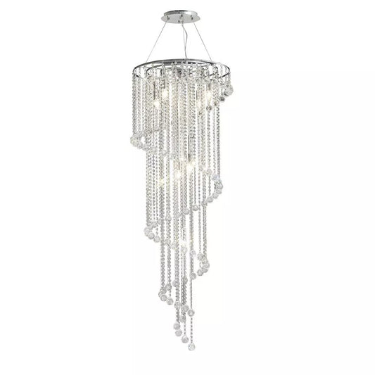 Diyas IL30098 Atla 9 Light Polished Chrome/Crystal Pendant