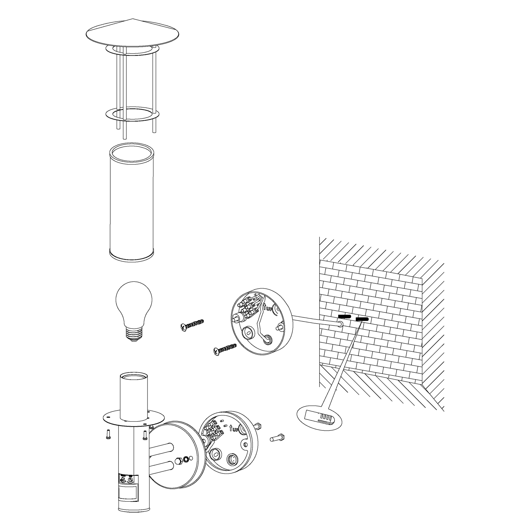 30185  LISIO stainless steel wall lamp stainless steel / clear glass