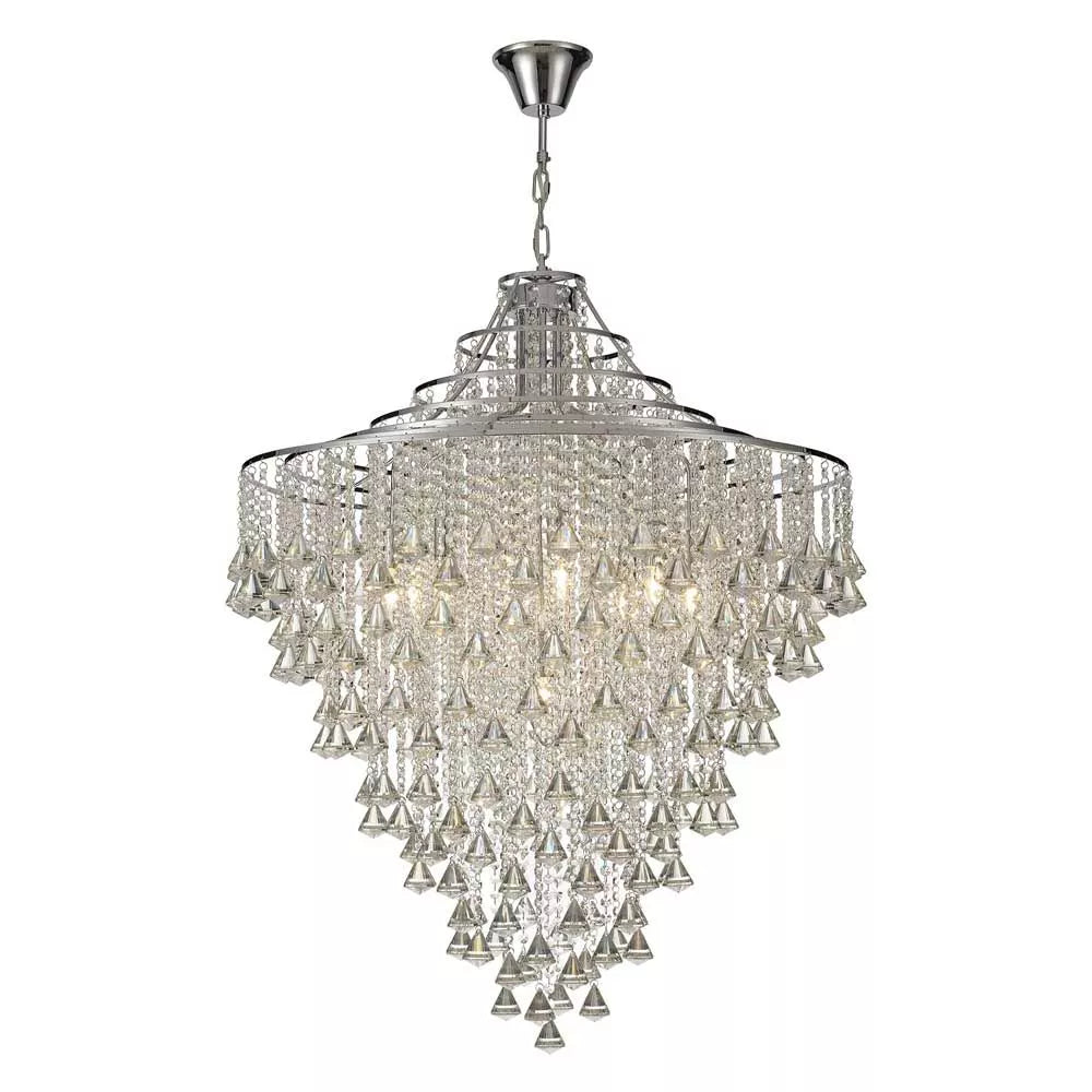 IL30773 Diyas Inina 9 Light Pendant in Polished Chrome/Crystal