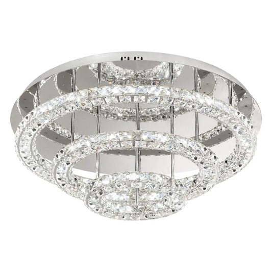 LED Chrome/Crystal Eglo Ceiling Light Toneria 39002