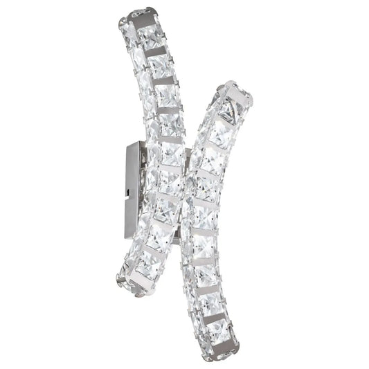 Chrome/Crystal Eglo Wall Light with LED Toneria 39004