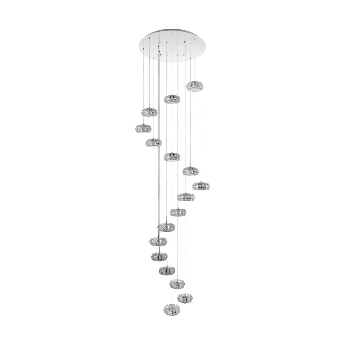 Corliano 1 39546 Eglo Pendant LED 17 Light Chrome/Crystal