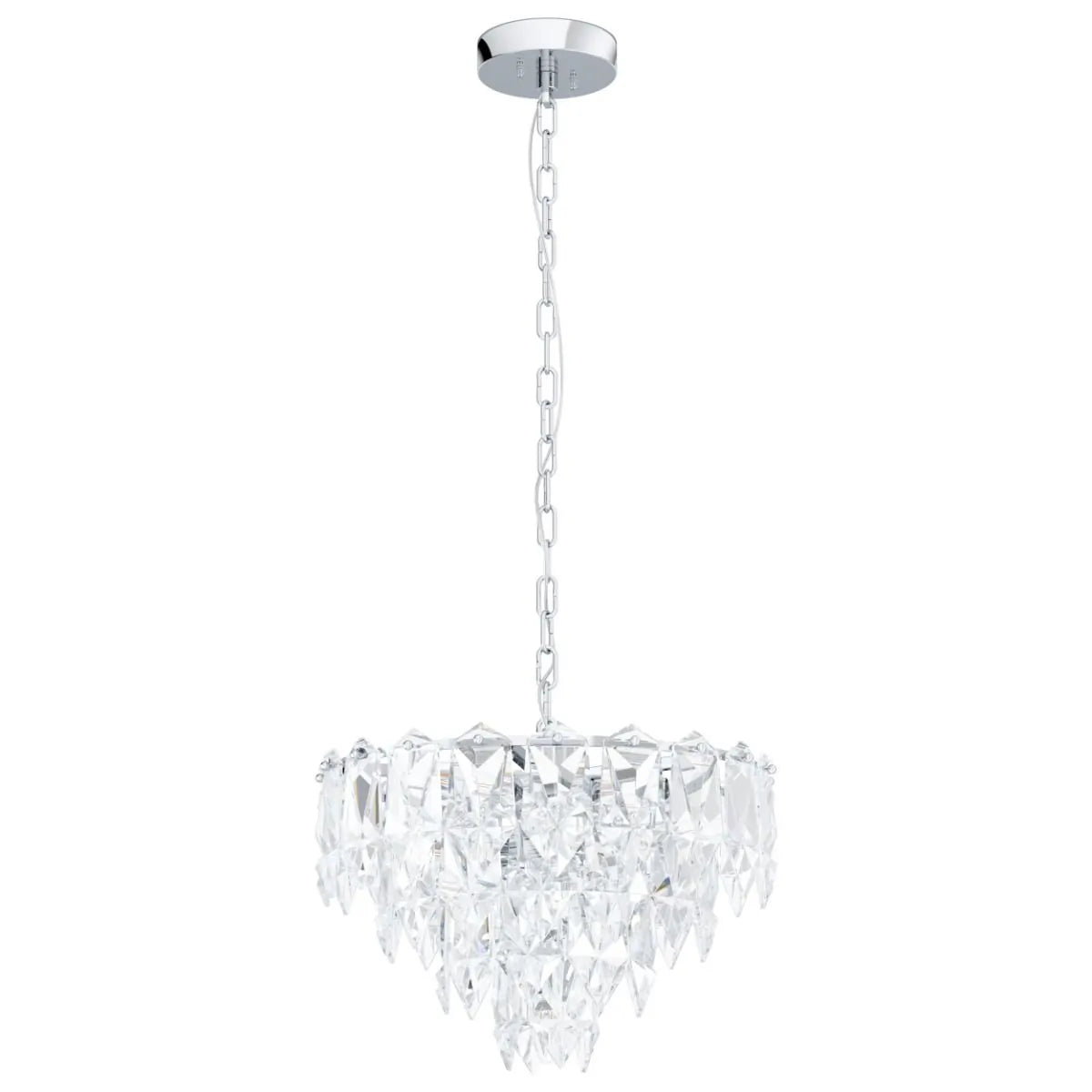 7-Light E14 Eglo Pendant in Chrome and Clear vehicle 39723