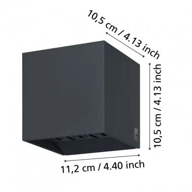 900445  Cast aluminum CALPINO 2 wall lamp in anthracite