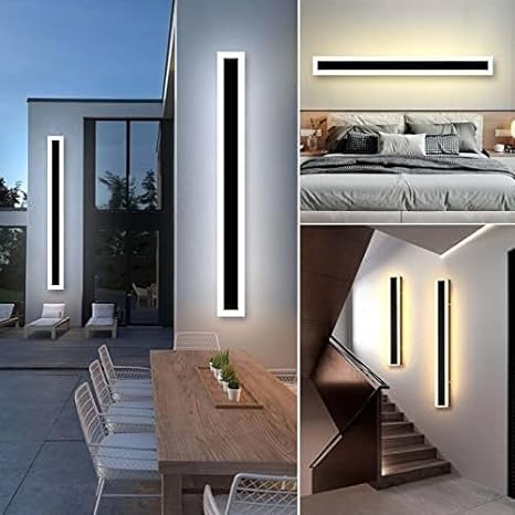 10w linear Integrated LED Indoor & Outdoor Wall Light in Black, Model LX-Lin60S