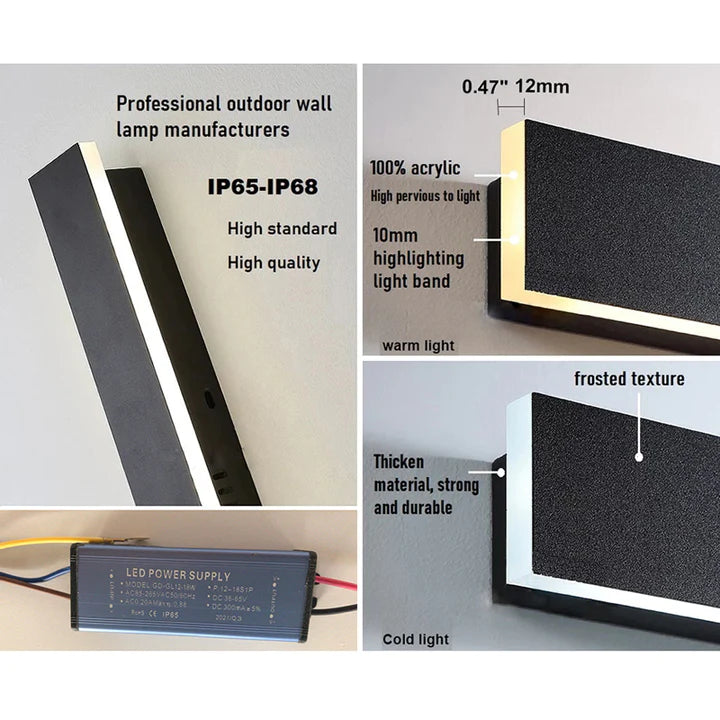 6w Integrated LED Indoor & Outdoor Wall Light in Black, Model LX-Lin30E