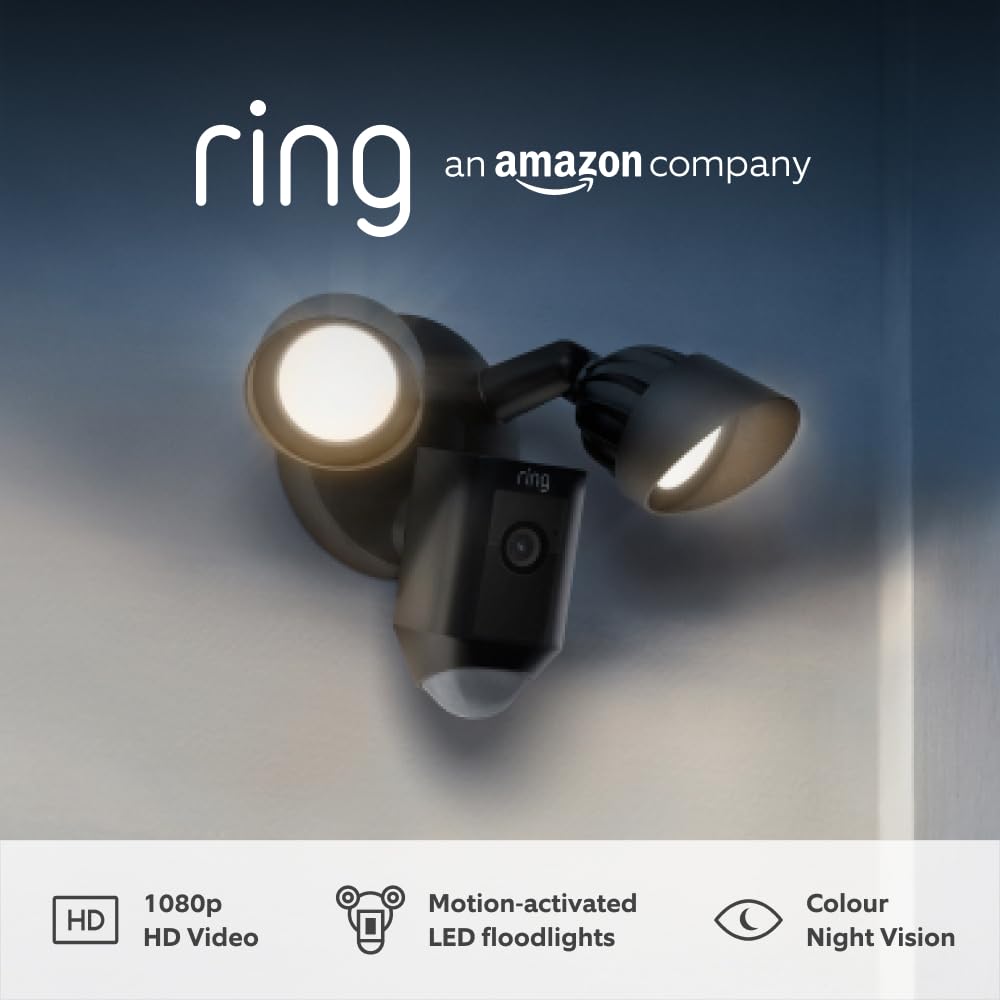Ring Wired Plus Floodlight Cam Black