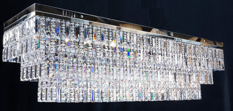 Polished Chrome 555/12+6 Rectangular Flush Light