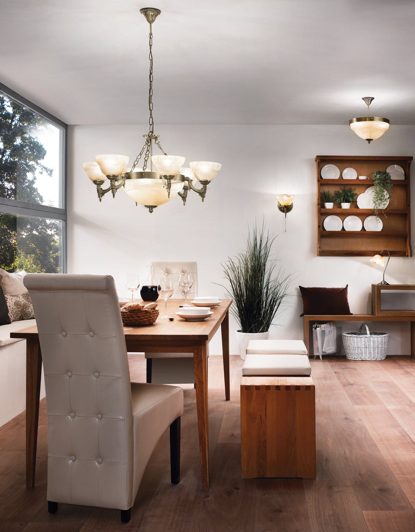 Eglo 85858 Marbella 9 Light Multi-Arm Pendant Bronze Frame