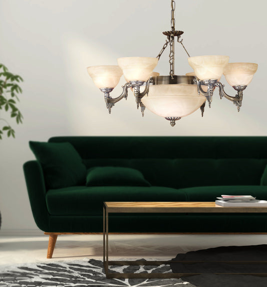 Eglo 85858 Marbella 9 Light Multi-Arm Pendant Bronze Frame