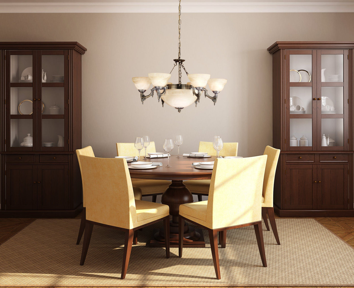 Eglo 85858 Marbella 9 Light Multi-Arm Pendant Bronze Frame