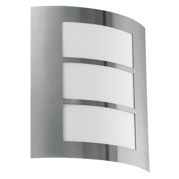 88139  CITY stainless steel wall lamp stainless steel / plastic white