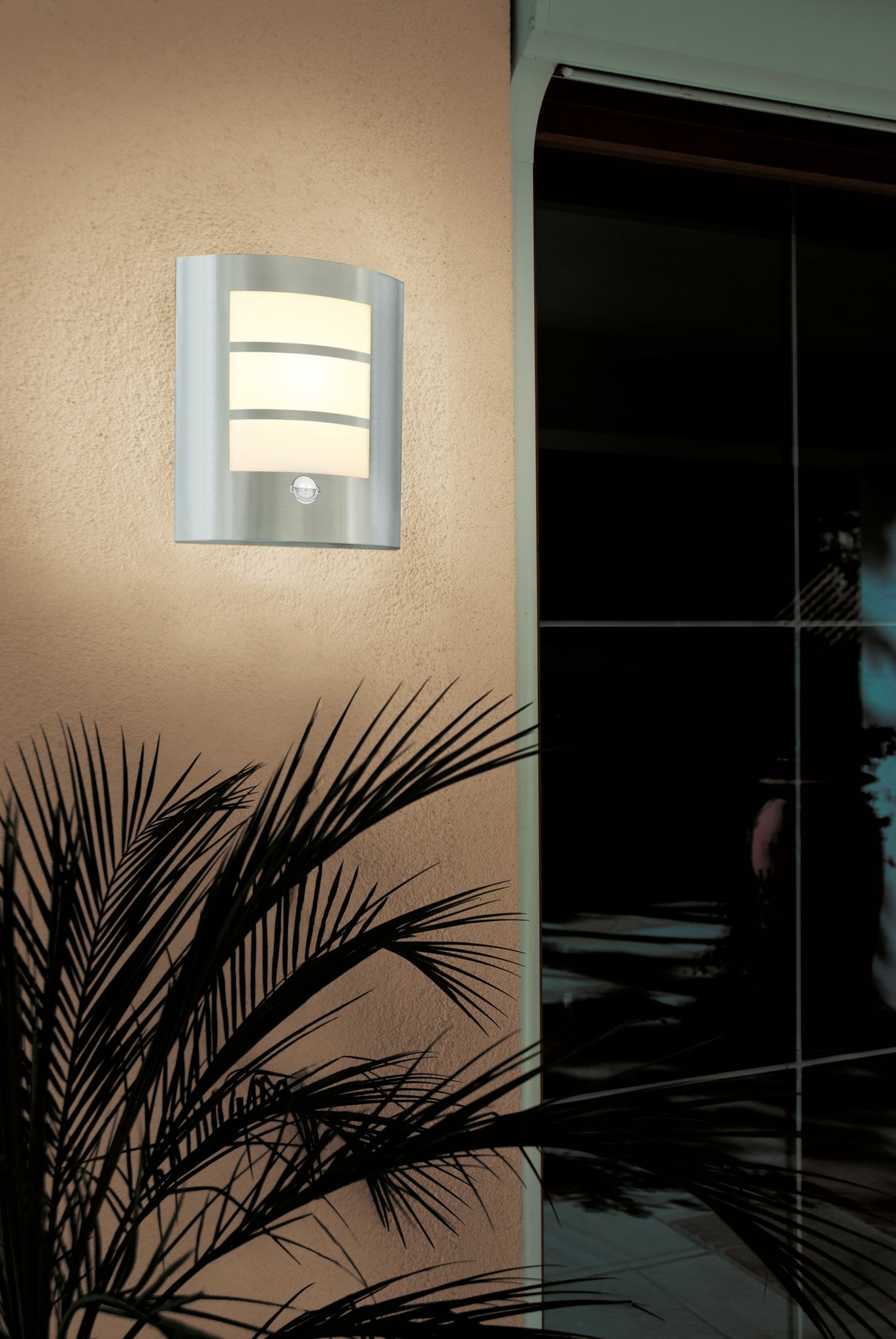88142  CITY stainless steel wall lamp stainless steel / plastic white